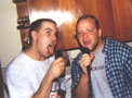 Jeff and Dave singing a U2 'karoke' duet -- June 1998