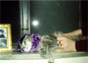 Klaus, modeling a festive purple ensemble
