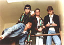 Bob X., Pinslayer, The Golden One, and me, second place winners in the Big Ten Bowling League, Fall 1990